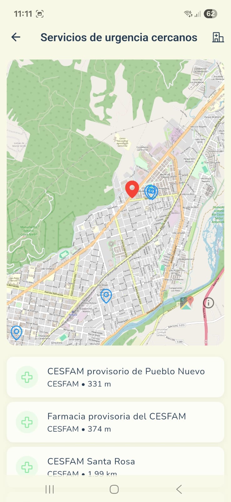 Mapa de servicios